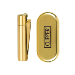 Mechero Clipper Metal Classic Gold con estuche