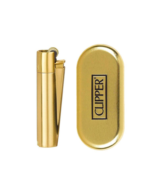 Mechero Clipper Metal Classic Gold con estuche